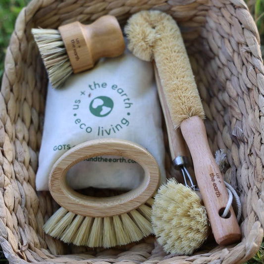 Bamboo Scrubbing Brushes set of 4-Eco Cleaning