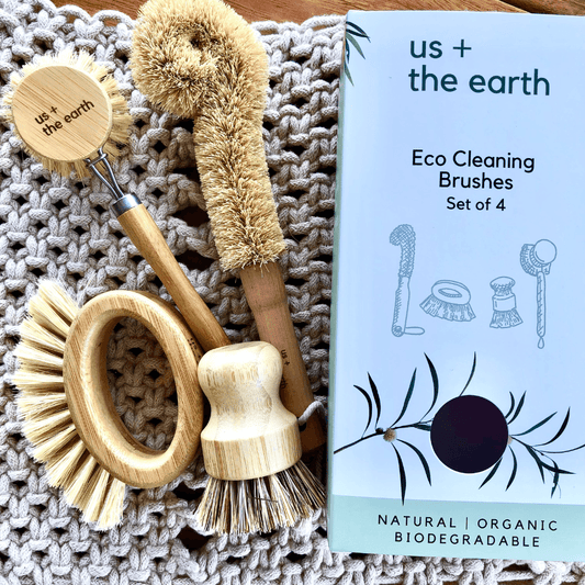 Bamboo Scrubbing Brushes set of 4-Eco Cleaning