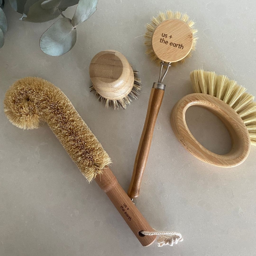 Bamboo Scrubbing Brushes set of 4-Eco Cleaning